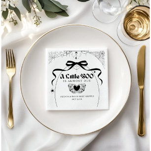 Little Boo Minimal Gothic Halloween Baby shower Servet