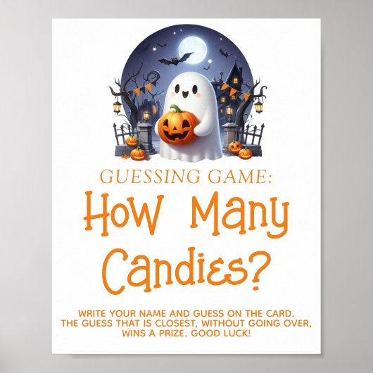 Little Boo Neutral Baby shower gissen spel teken Poster (Voorkant)