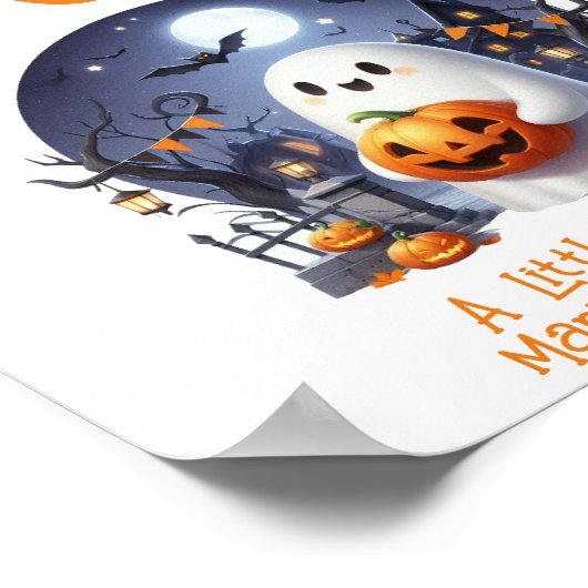 Little Boo Neutral Baby shower Kaarten & Cadeaus Poster (Hoek)