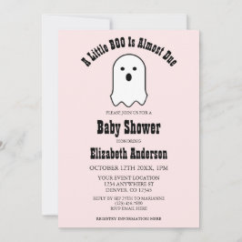 Little BOO On Way Halloween Ghost Baby shower Kaart