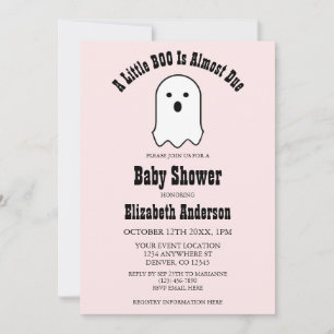Little BOO On Way Halloween Ghost Baby shower Kaart