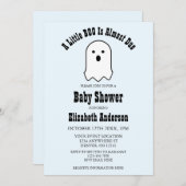 Little BOO On Way Halloween Ghost Baby shower Kaart (Voorkant / Achterkant)