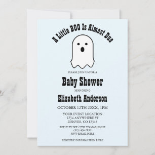 Little BOO On Way Halloween Ghost Baby shower Kaart