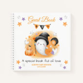 Little Boo Oranje Baby shower Gastenboek Notitieboek (Voorkant)