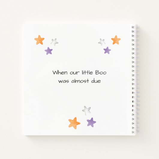 Little Boo Oranje Baby shower Gastenboek Notitieboek (Achterkant)