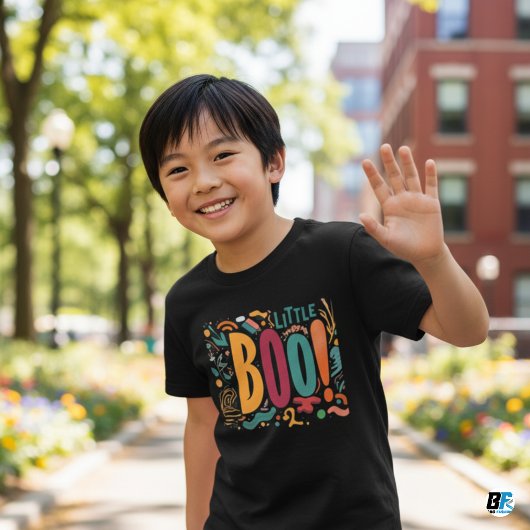 Little Boo Oranje Black Halloween Family Matching T-shirt