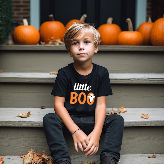 Little Boo Oranje Black Halloween Family Matching T-shirt