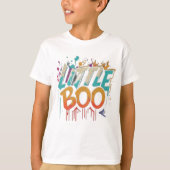 Little Boo Oranje Black Halloween Family Matching T-shirt (Voorkant)