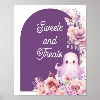 Little Boo paarse Halloween snoepjes en lekkernije Poster