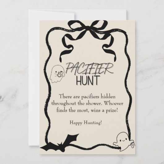 Little Boo Pacifier Hunt Baby shower spel Kaart (Achterkant)