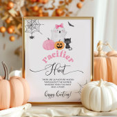 Little boo Pacifier hunt baby shower spel Poster