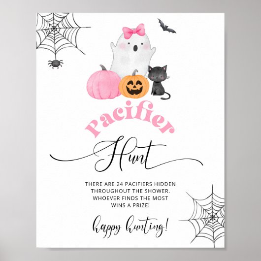 Little boo Pacifier hunt baby shower spel Poster (Voorkant)