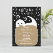 Little Boo Peeking Ghost Halloween Baby shower Kaart (Staand voorkant)