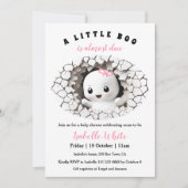 Little Boo Peeking Halloween Meisje Baby shower Kaart (Voorkant)