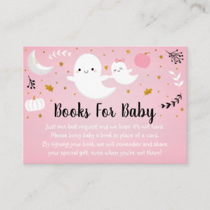 Little Boo Pink Baby shower Book Request Informatiekaartje