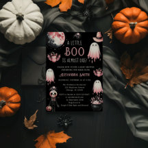 Little Boo Pink & Black Halloween Girl Baby shower
