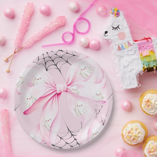 Little Boo PINK Bow Baby shower Papieren Bordje (Feest)