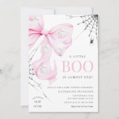 Little Boo PINK Bow Baby shower Uitnodiging (Voorkant)