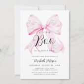 Little Boo PINK Bow Baby shower Uitnodiging (Voorkant)