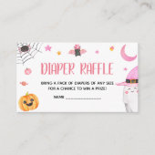 Little Boo Pink Ghost Baby shower Luier Raffle Informatiekaartje (Voorkant)
