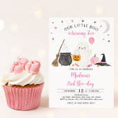 Little Boo Pink Ghost Halloween 2e Verjaardag Kaart