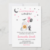 Little Boo Pink Ghost Halloween Baby shower Kaart (Voorkant)