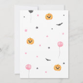 Little Boo Pink Ghost Halloween Baby shower Kaart (Achterkant)