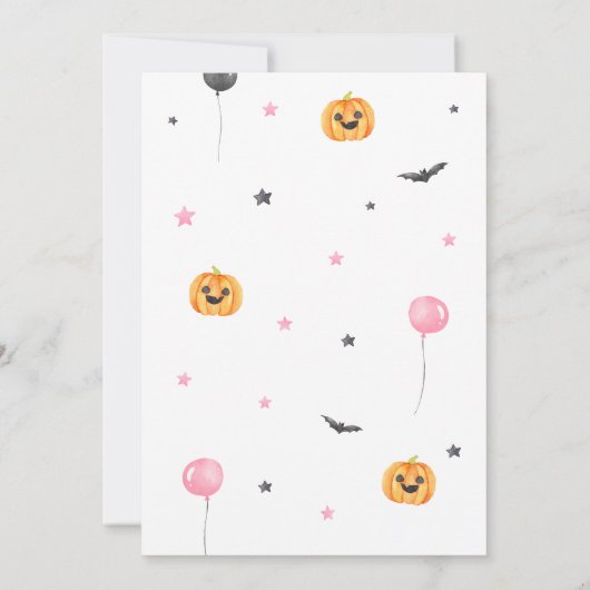 Little Boo Pink Ghost Halloween Baby shower Kaart (Achterkant)