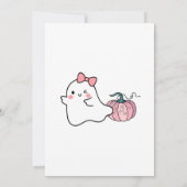 Little Boo Pink Ghost Halloween Baby shower Kaart (Achterkant)