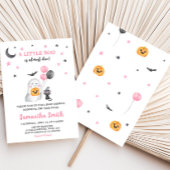 Little Boo Pink Ghost Halloween Baby shower Kaart