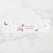 Little Boo Pink Ghost Halloween Baby shower Waterfles Etiket (Enkel label)