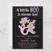 Little Boo Pink Girl Ghost Baby shower Invitation Kaart (Voorkant)