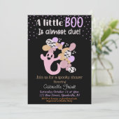 Little Boo Pink Girl Ghost Baby shower Invitation Kaart (Staand voorkant)