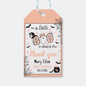 LITTLE BOO PINK HALLOWEEN BABY SHOWER DANK U CADEAULABEL (Voorkant)