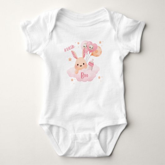 Little Boo Pink Halloween Baby shower Romper (Voorkant)