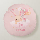 Little Boo Pink Halloween Baby shower Rond Kussen (Voorkant)