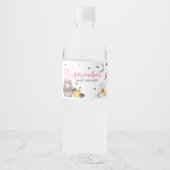 Little Boo Pink Halloween Baby shower Waterfles Etiket (Voorkant)