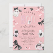 Little Boo Pink Halloween Girl Baby shower Kaart (Voorkant)