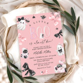 Little Boo Pink Halloween Girl Baby shower Kaart