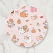 Little Boo Pink Whimsical Books Baby shower Bedankjes Labels (Achterkant)