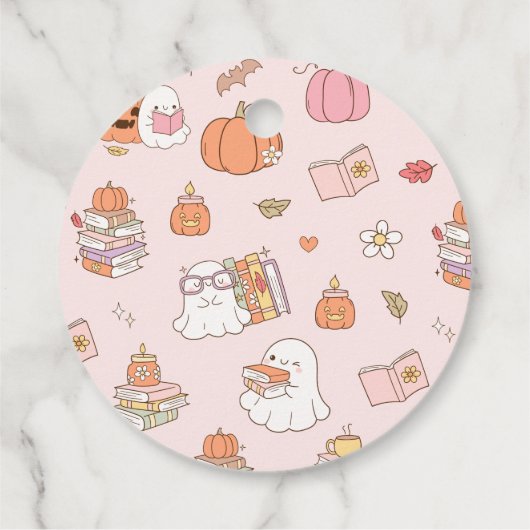 Little Boo Pink Whimsical Books Baby shower Bedankjes Labels (Achterkant)