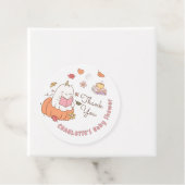 Little Boo Pink Whimsical Books Baby shower Bedankjes Labels (In situ)