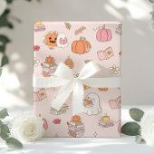 Little Boo Pink Whimsical Books Baby shower Cadeaupapier