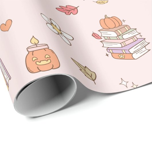 Little Boo Pink Whimsical Books Baby shower Cadeaupapier (Rol Hoek)
