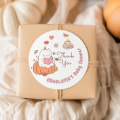 Little Boo Pink Whimsical Books Baby shower Ronde Sticker