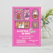 Little Boo Preppy Roze Herfst Baby shower Kaart (Staand voorkant)