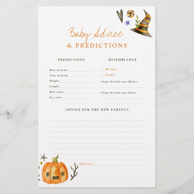 Little Boo Pumpkin Baby voorspellingen en advies s (Voorkant)