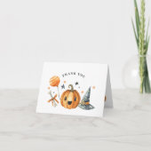 Little Boo Pumpkin Halloween Baby shower Bedankkaart (Voorkant)