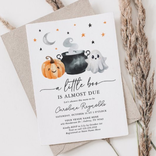 Little Boo Pumpkin Halloween Baby shower Kaart