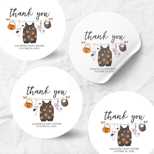 Little Boo Pumpkin Halloween Baby shower Ronde Sticker